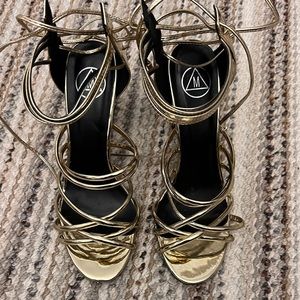 Missguided Gold Heeled Sandals